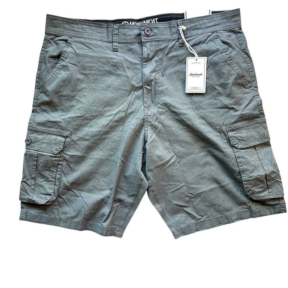 Monument Men's Cargo Shorts Green Utility Outdoor Hiking Workwear Streetwear 38